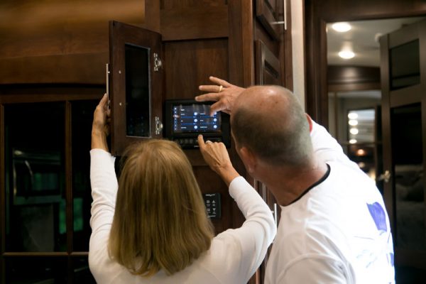Wall mounted console to control and monitor your RV
