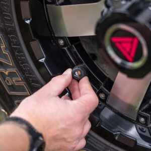Tyre pressure monitoring sensor SmartPressure installed on the tyre