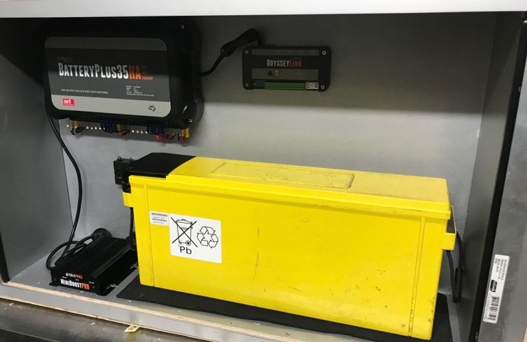 AGM battery in a battery box